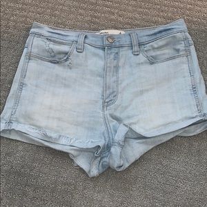 abercrombie high rise denim shorts